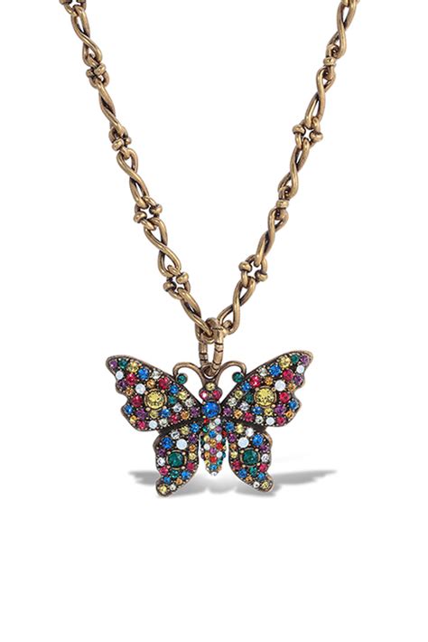 gucci butterfly pendant necklace